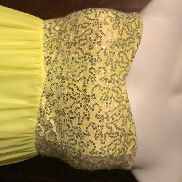 Super Cute Yellow and Silver Prom Dress - Picture 4 of 6